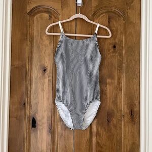 Lands' End Chlorine Resistant Scoop Neck High Leg Tugless Tank One piece